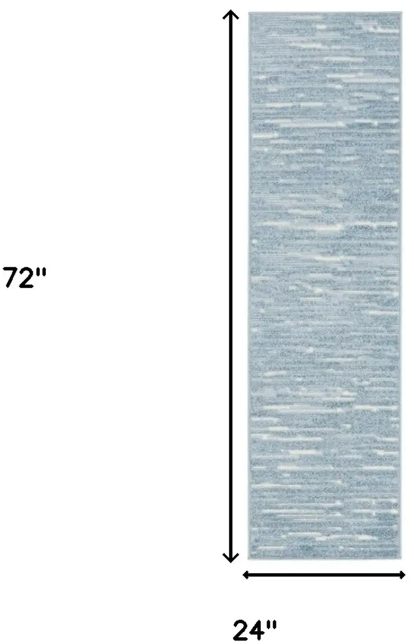 6' Blue Geometric Runner Rug Photo 9