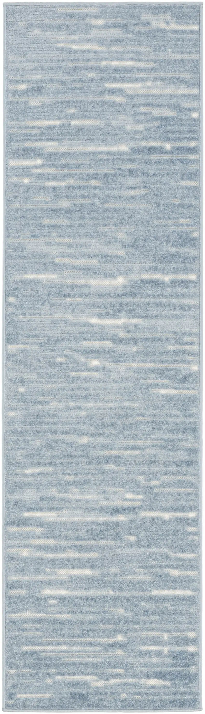 6' Blue Geometric Runner Rug Photo 1