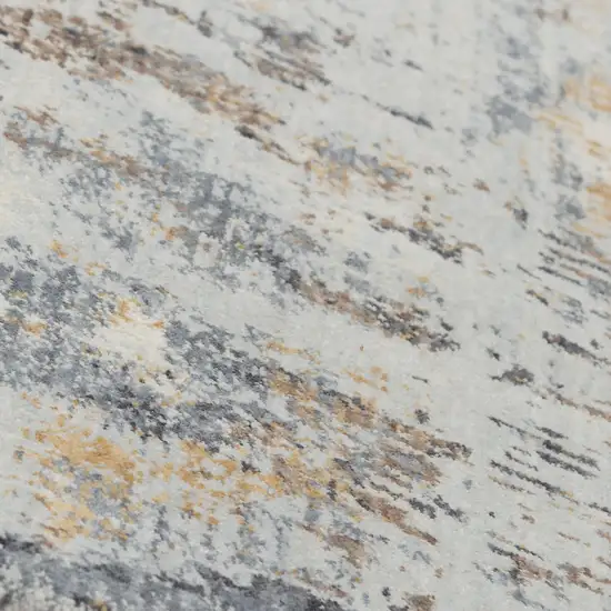 8' Blue Gray And Ivory Abstract Hand Carved Handmade Area Rug Photo 1