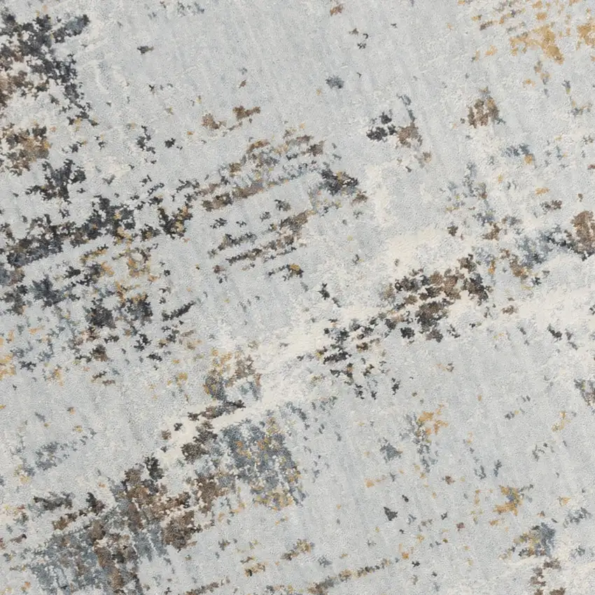 8' Blue Gray And Ivory Abstract Hand Carved Handmade Area Rug Photo 4