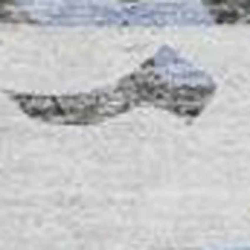 8' Blue Gray And Ivory Abstract Washable Round Rug With UV Protection Photo 4