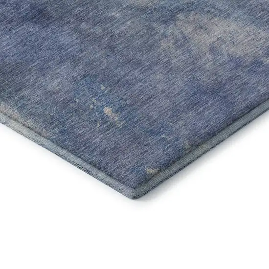 8' Blue Gray And Silver Abstract Washable Area Rug With UV Protection Photo 7