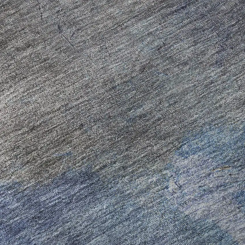 8' Blue Gray And Silver Abstract Washable Area Rug With UV Protection Photo 9