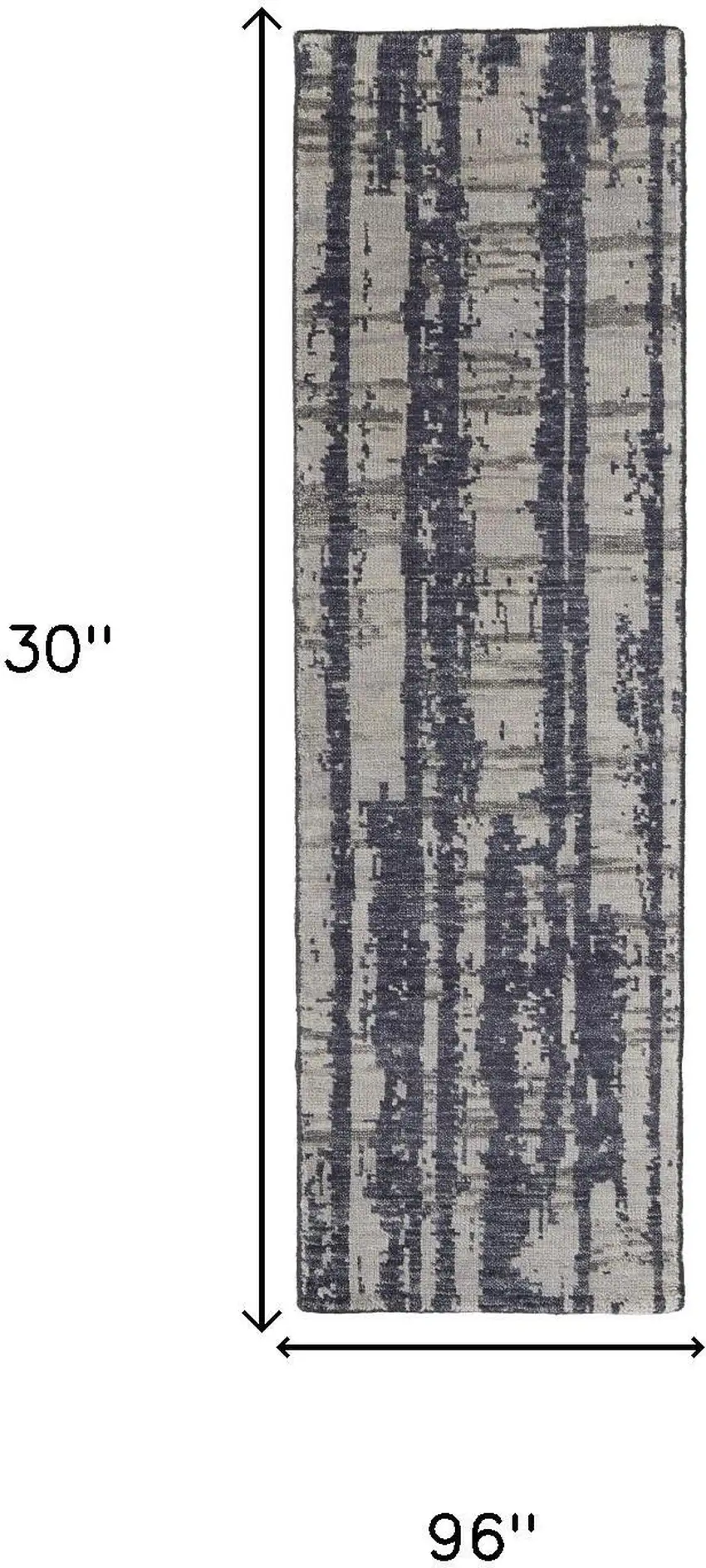 8' Blue Gray And Taupe Wool Abstract Hand Knotted Area Rug Photo 7