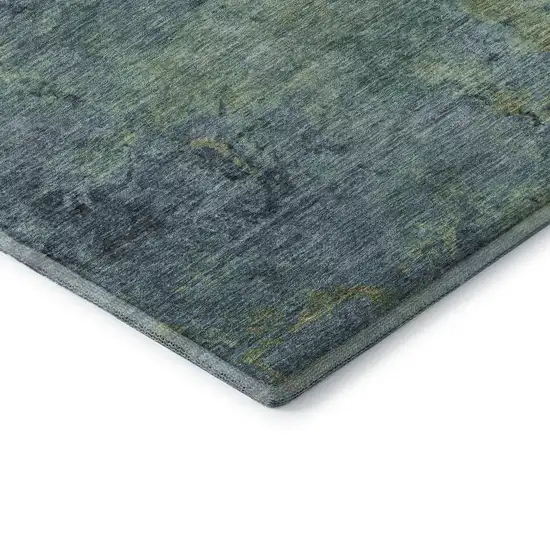 8' Blue Green And Beige Abstract Washable Area Rug With UV Protection Photo 7