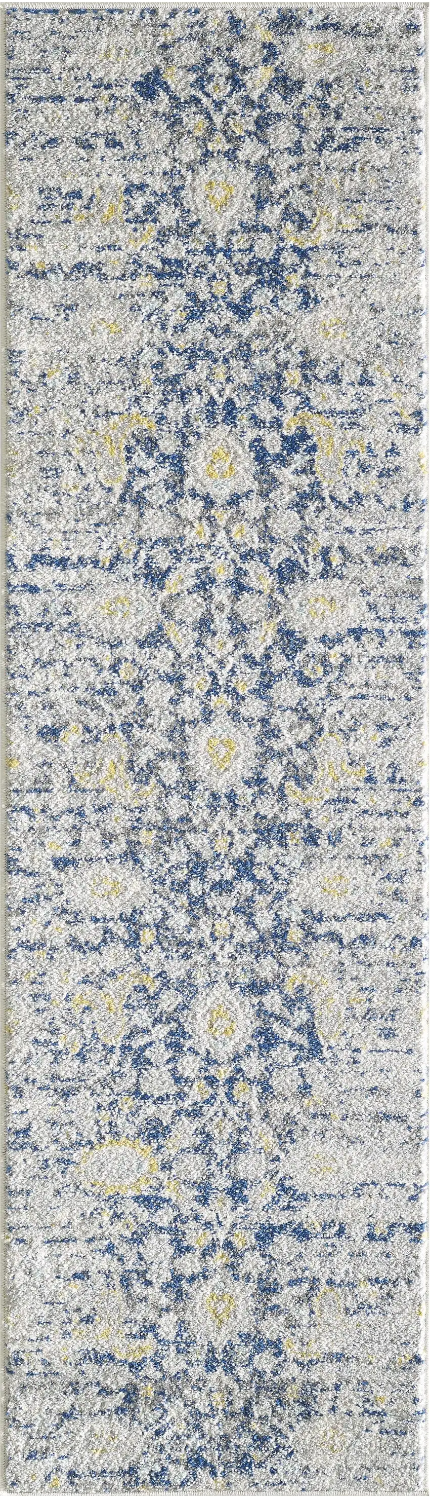 Blue and Gray Runner Rug Photo 2