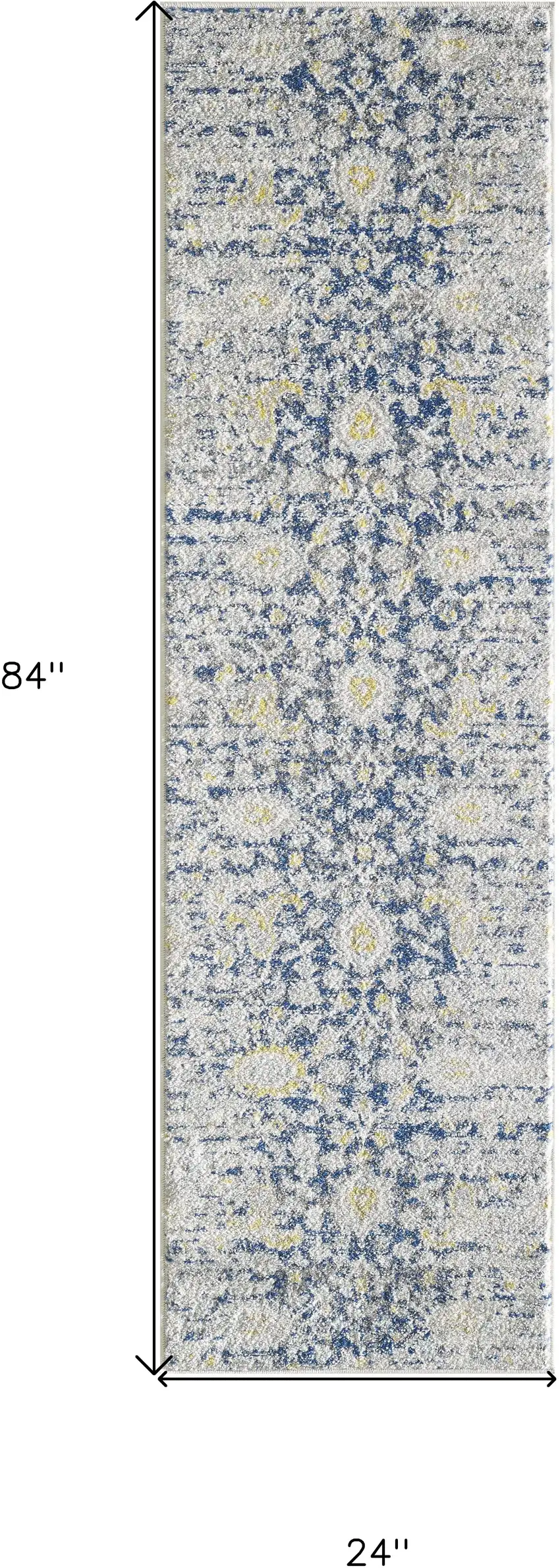 Blue and Gray Runner Rug Photo 3