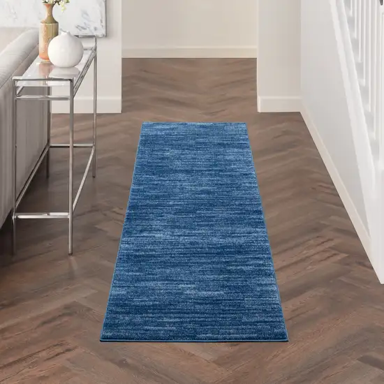 10' Blue Indoor Outdoor Runner Rug Photo 5