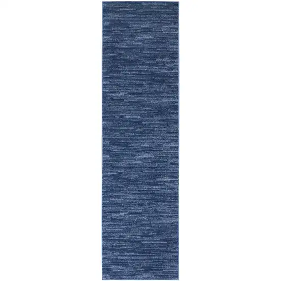 10' Blue Indoor Outdoor Runner Rug Photo 1