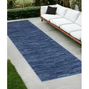 Photo of 10' Blue Indoor Outdoor Runner Rug