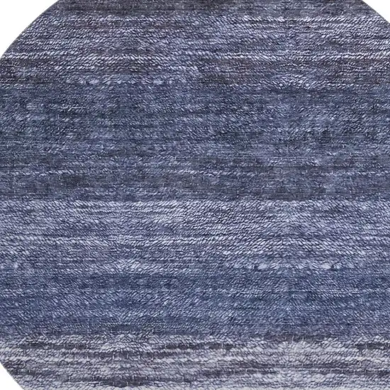 8' Blue Ivory And Beige Abstract Washable Round Rug With UV Protection Photo 3