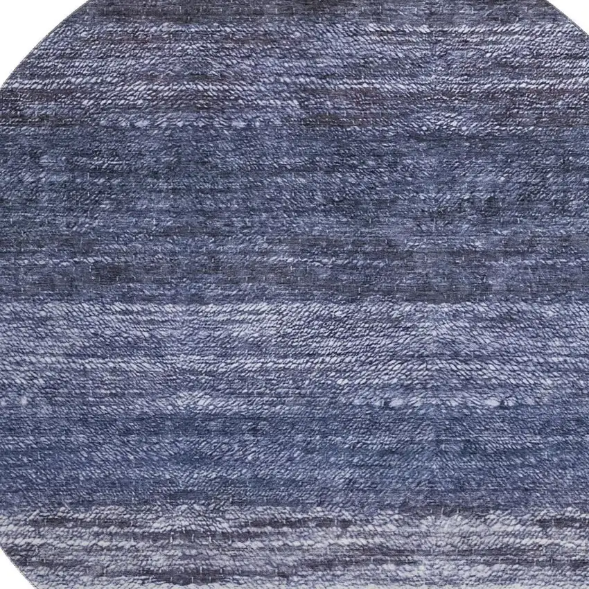 8' Blue Ivory And Beige Abstract Washable Round Rug With UV Protection Photo 3