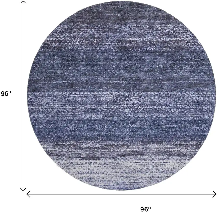 8' Blue Ivory And Beige Abstract Washable Round Rug With UV Protection Photo 3