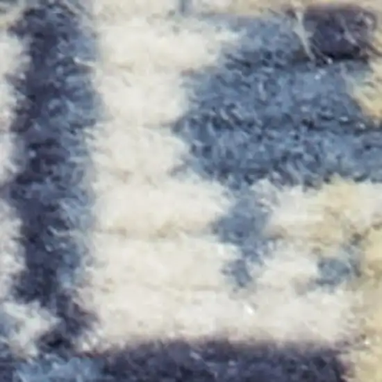 6' Blue Medallion Distressed Runner Rug Photo 3