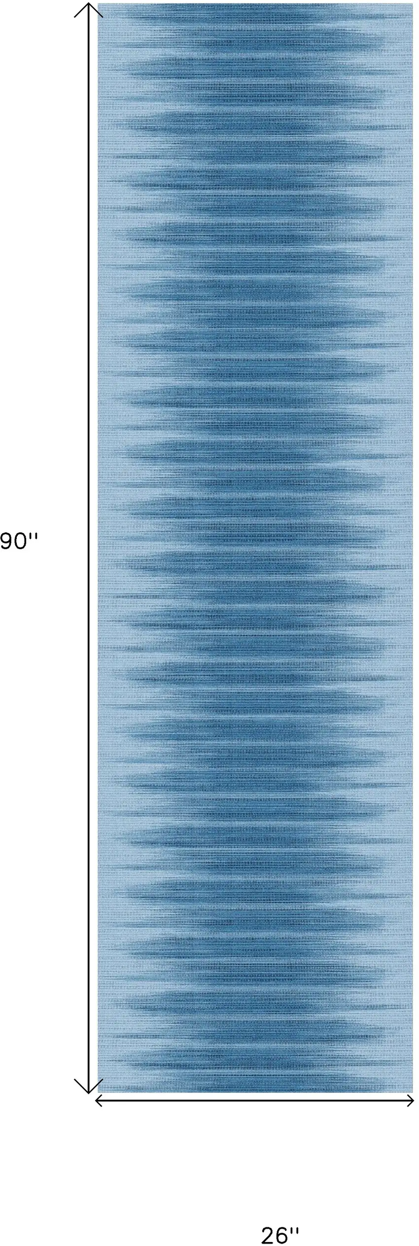 8' Blue Ombre Distressed Non Skid Runner Rug Photo 5