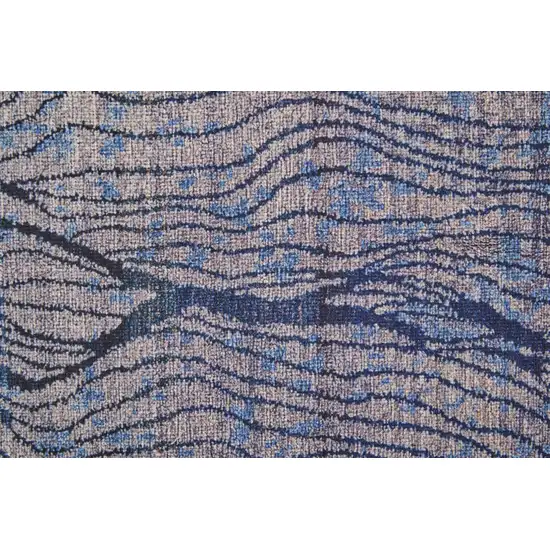 8' Blue Pink and Tan Abstract Power Loom Washable Runner Rug Photo 7