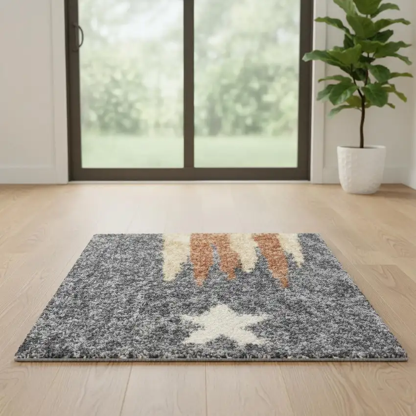 6' Blue Power Loom Runner Rug Photo 1