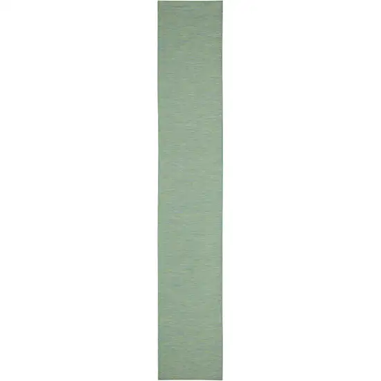 12' Blue Power Loom Runner Rug Photo 4