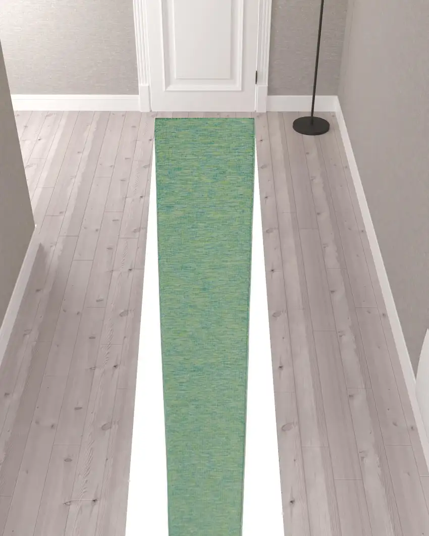 12' Blue Power Loom Runner Rug Photo 3