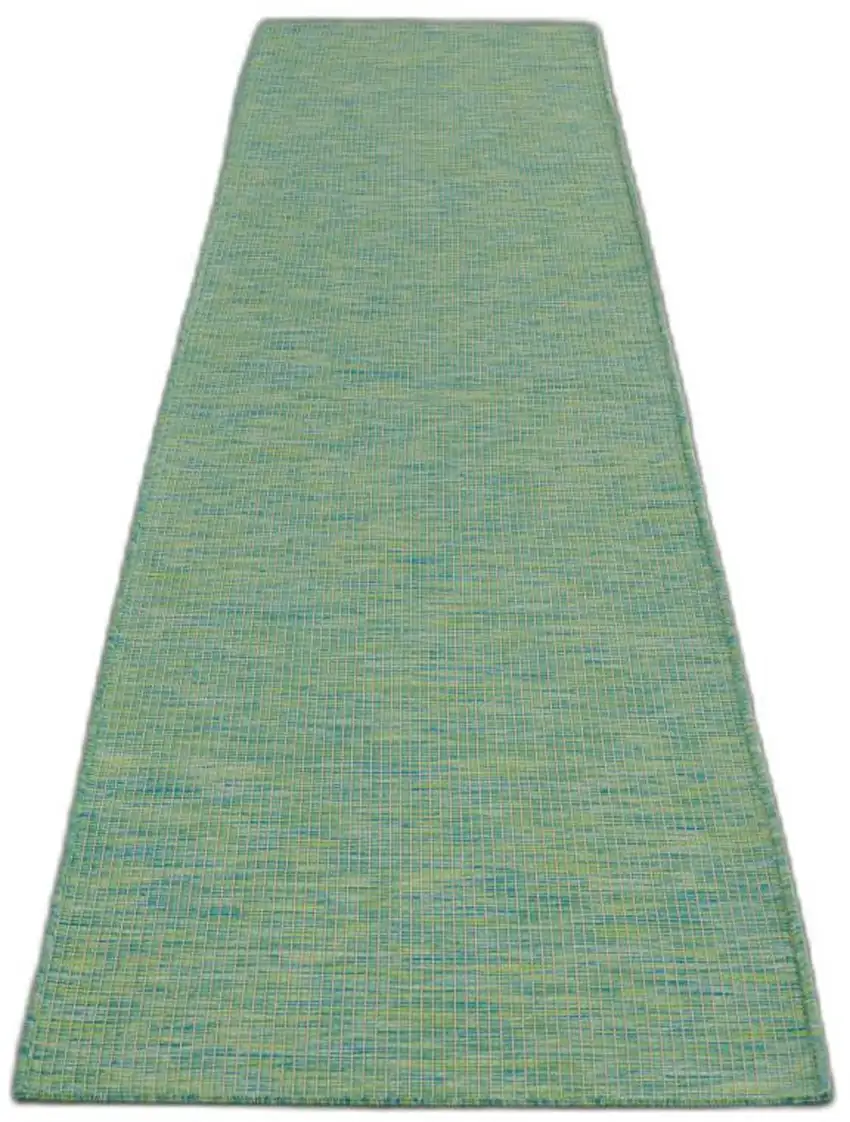 12' Blue Power Loom Runner Rug Photo 1