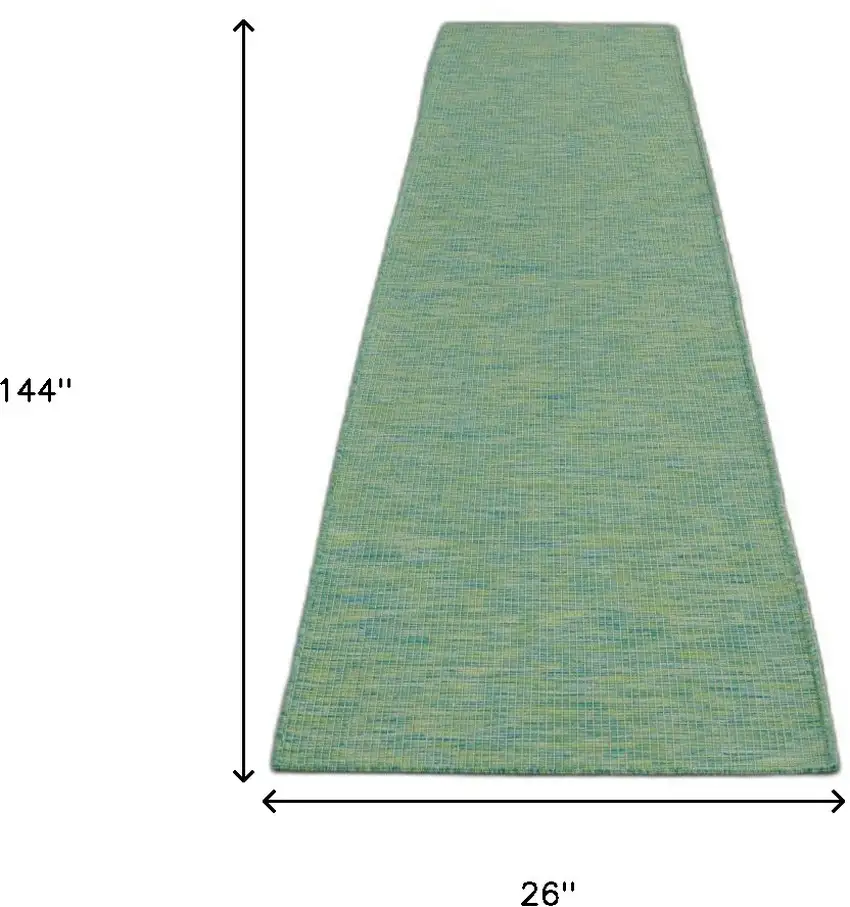 12' Blue Power Loom Runner Rug Photo 8