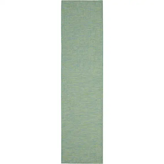 8' Blue Power Loom Runner Rug Photo 1