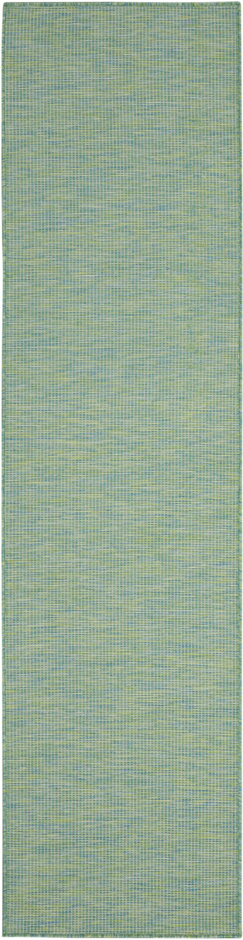 8' Blue Power Loom Runner Rug Photo 1