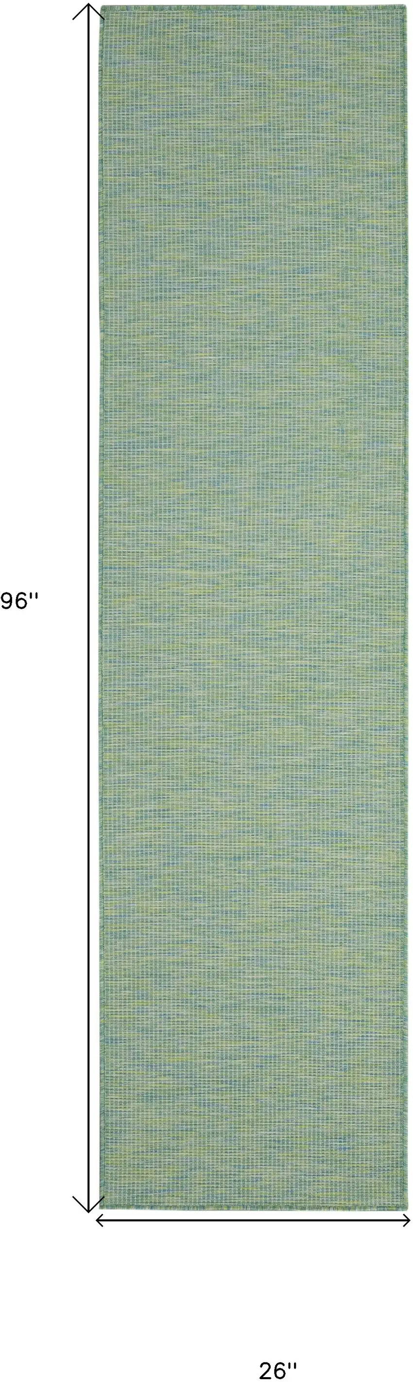 8' Blue Power Loom Runner Rug Photo 5