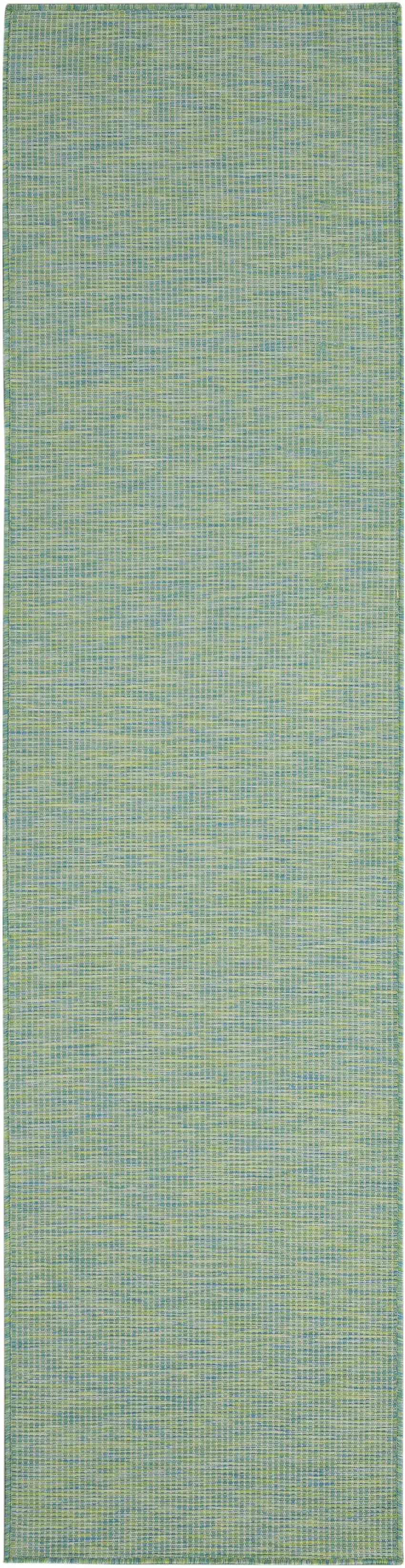 8' Blue Power Loom Runner Rug Photo 1