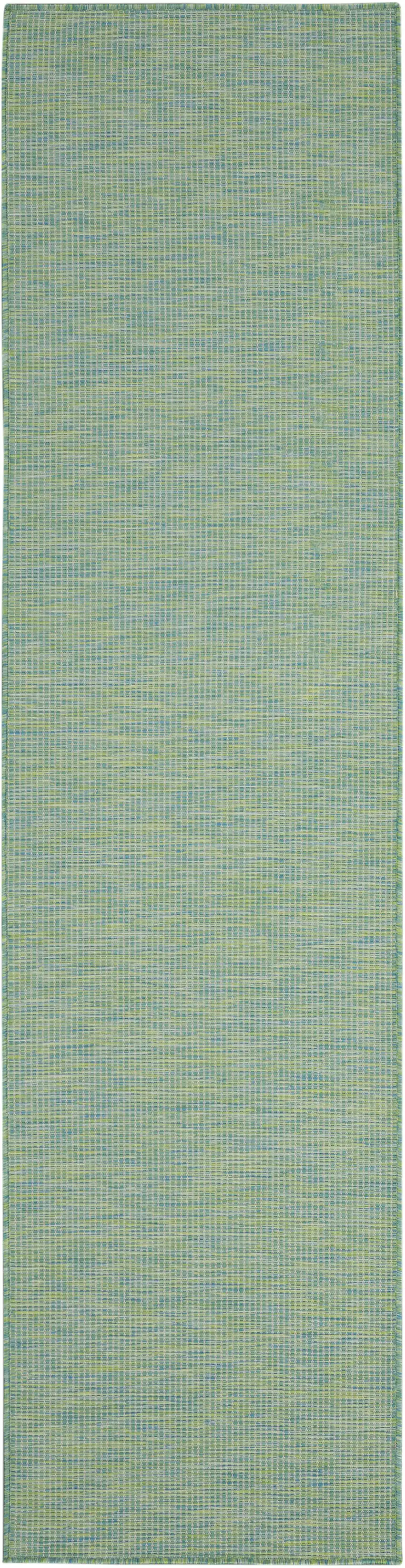 8' Blue Power Loom Runner Rug Photo 2