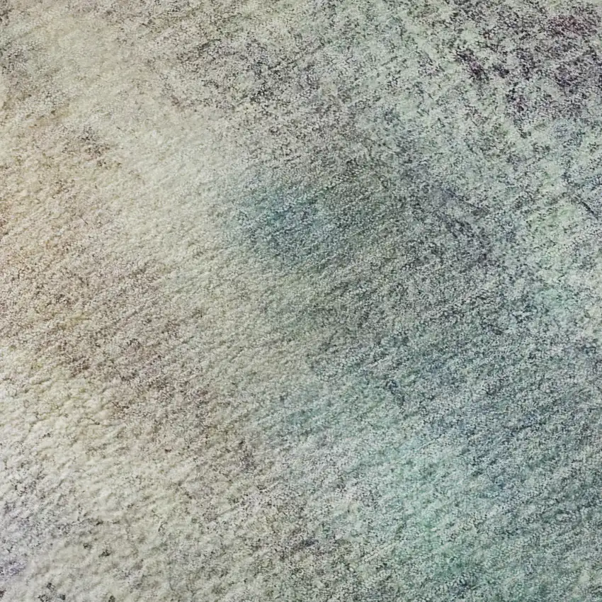 8' Blue Purple And Ivory Abstract Washable Round Rug With UV Protection Photo 7