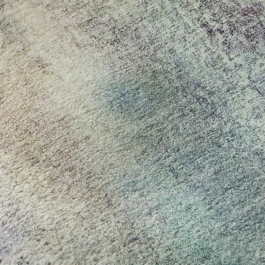 8' Blue Purple And Ivory Abstract Washable Round Rug With UV Protection Photo 9