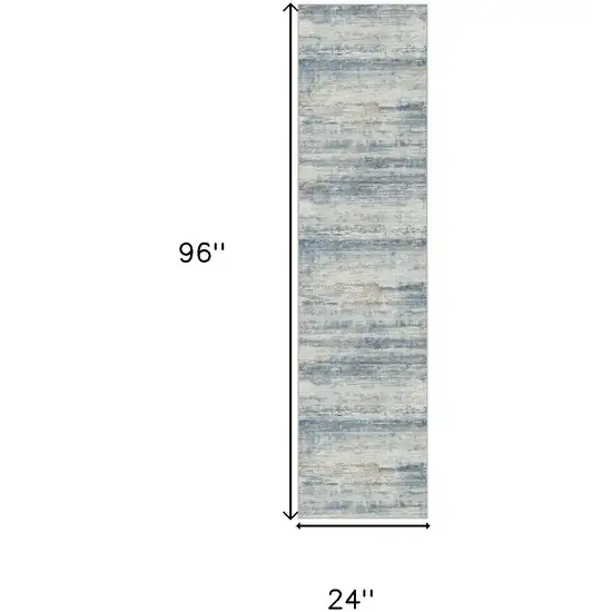 8' Blue Red And Gray Abstract Washable Area Rug Photo 5