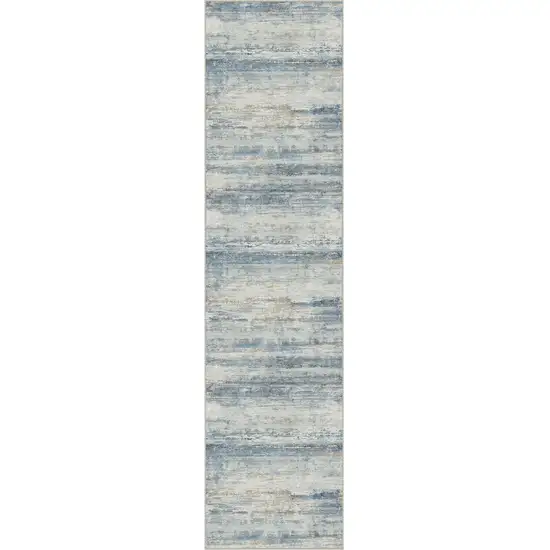 8' Blue Red And Gray Abstract Washable Area Rug Photo 2