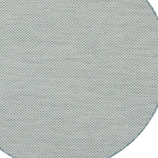 5' Blue Round Geometric Power Loom Area Rug Photo 4