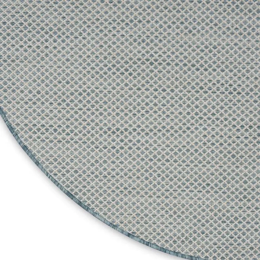 5' Blue Round Geometric Power Loom Area Rug Photo 5