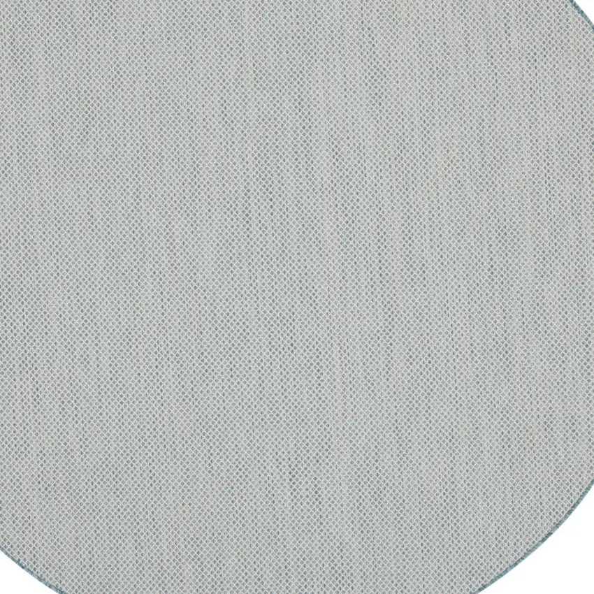 6' Blue Round Geometric Power Loom Area Rug Photo 4
