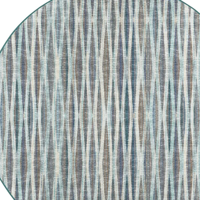 10' Blue Round Ombre Tufted Handmade Area Rug Photo 3