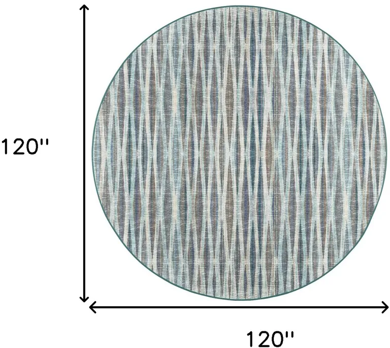 10' Blue Round Ombre Tufted Handmade Area Rug Photo 5