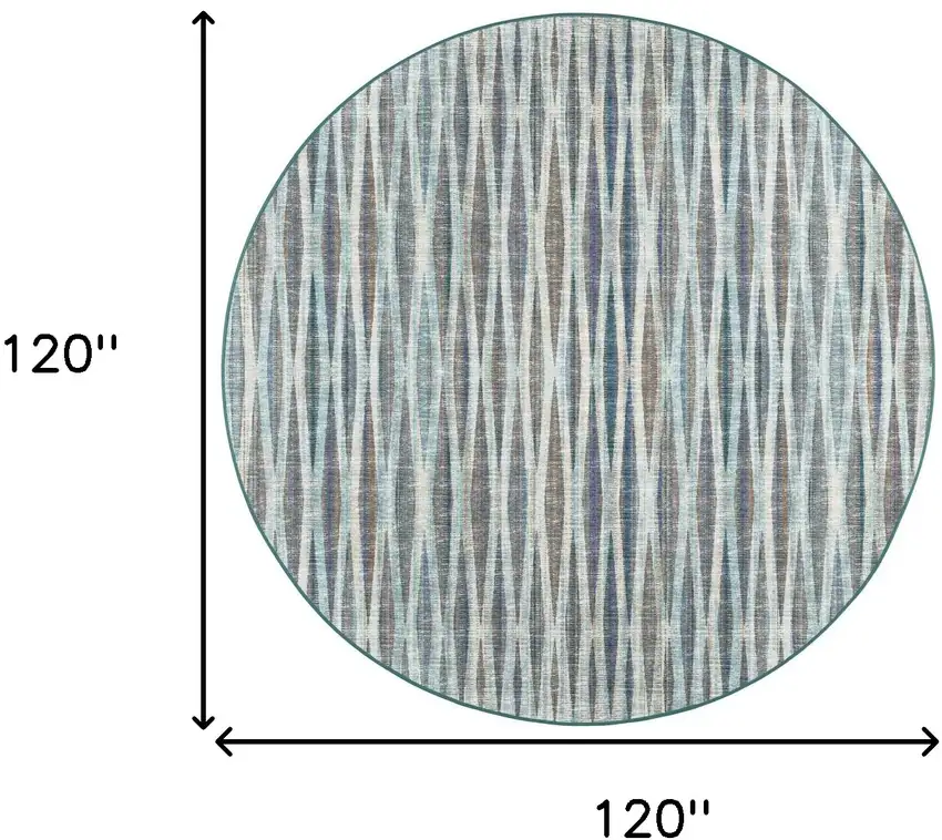 10' Blue Round Ombre Tufted Handmade Area Rug Photo 8