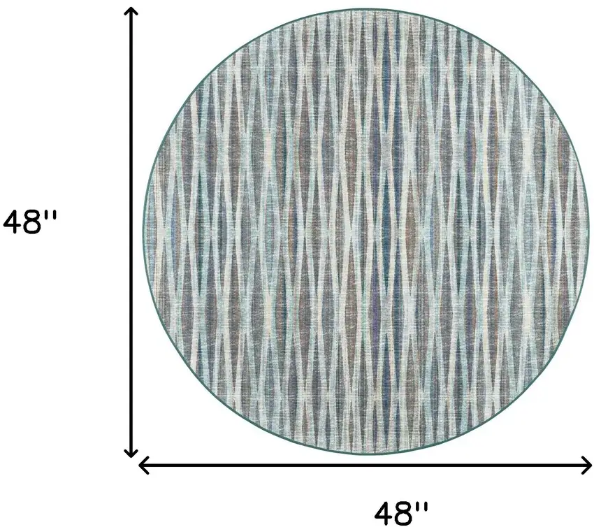 4' Blue Round Ombre Tufted Handmade Area Rug Photo 8