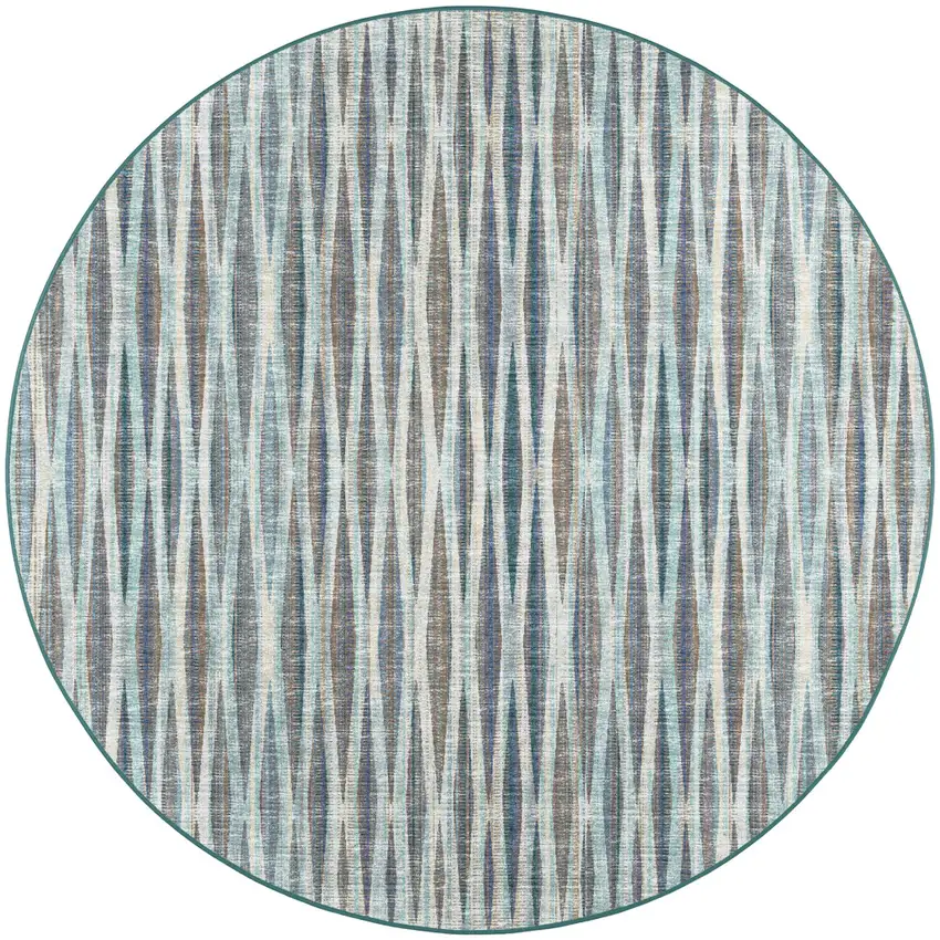 4' Blue Round Ombre Tufted Handmade Area Rug Photo 5