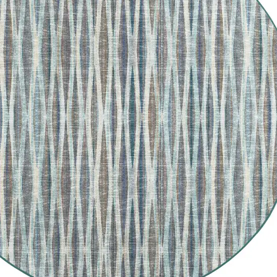 4' Blue Round Ombre Tufted Handmade Area Rug Photo 5