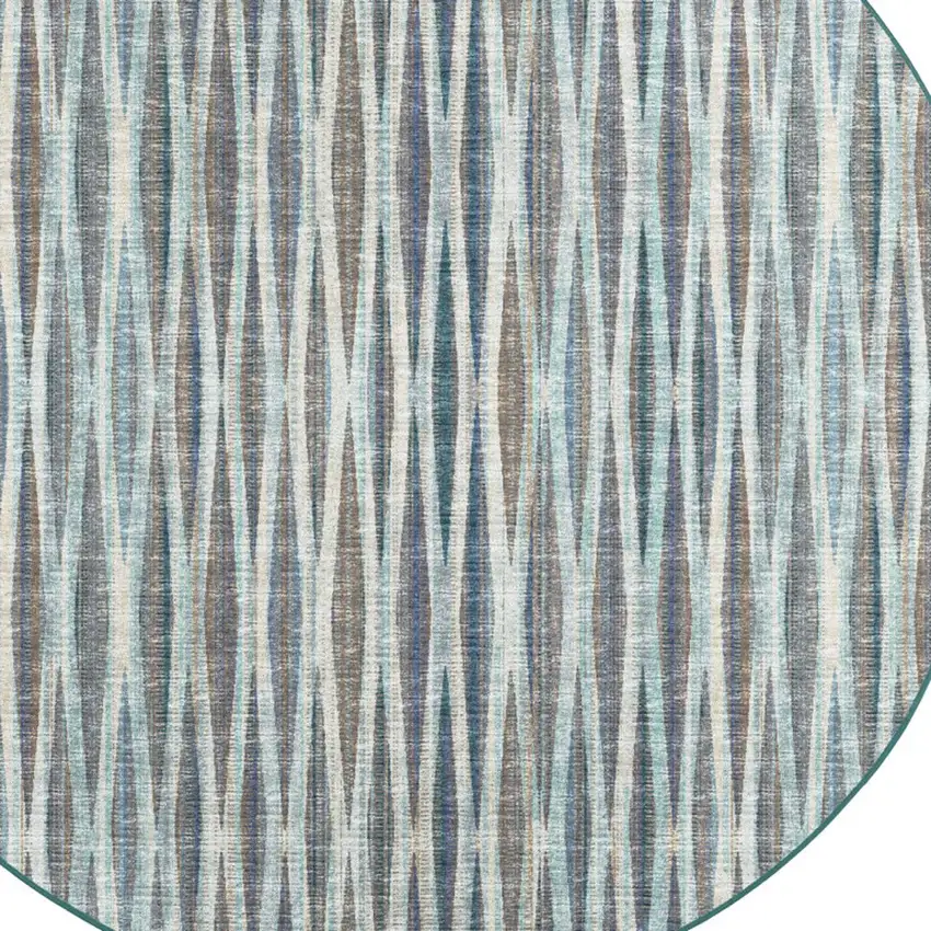 4' Blue Round Ombre Tufted Handmade Area Rug Photo 5