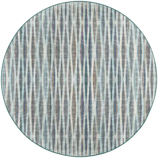 4' Blue Round Ombre Tufted Handmade Area Rug Photo 1