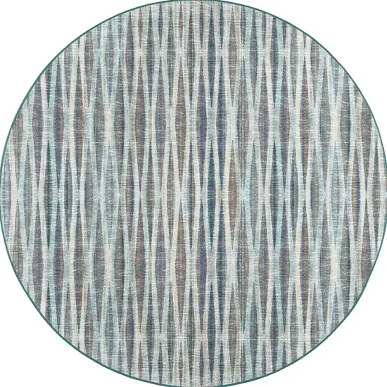 4' Blue Round Ombre Tufted Handmade Area Rug Photo 6