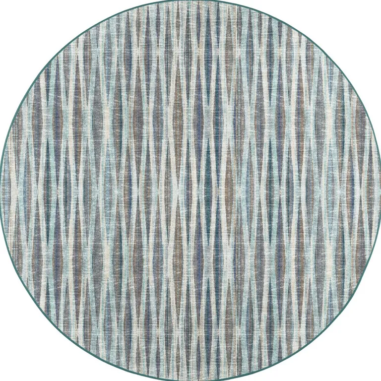 4' Blue Round Ombre Tufted Handmade Area Rug Photo 4