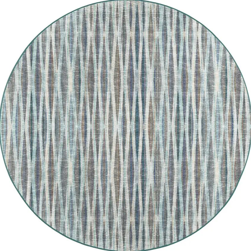 4' Blue Round Ombre Tufted Handmade Area Rug Photo 6