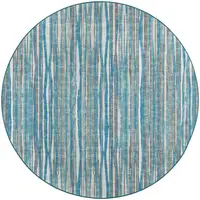 Photo of 10' Blue Round Ombre Tufted Handmade Area Rug