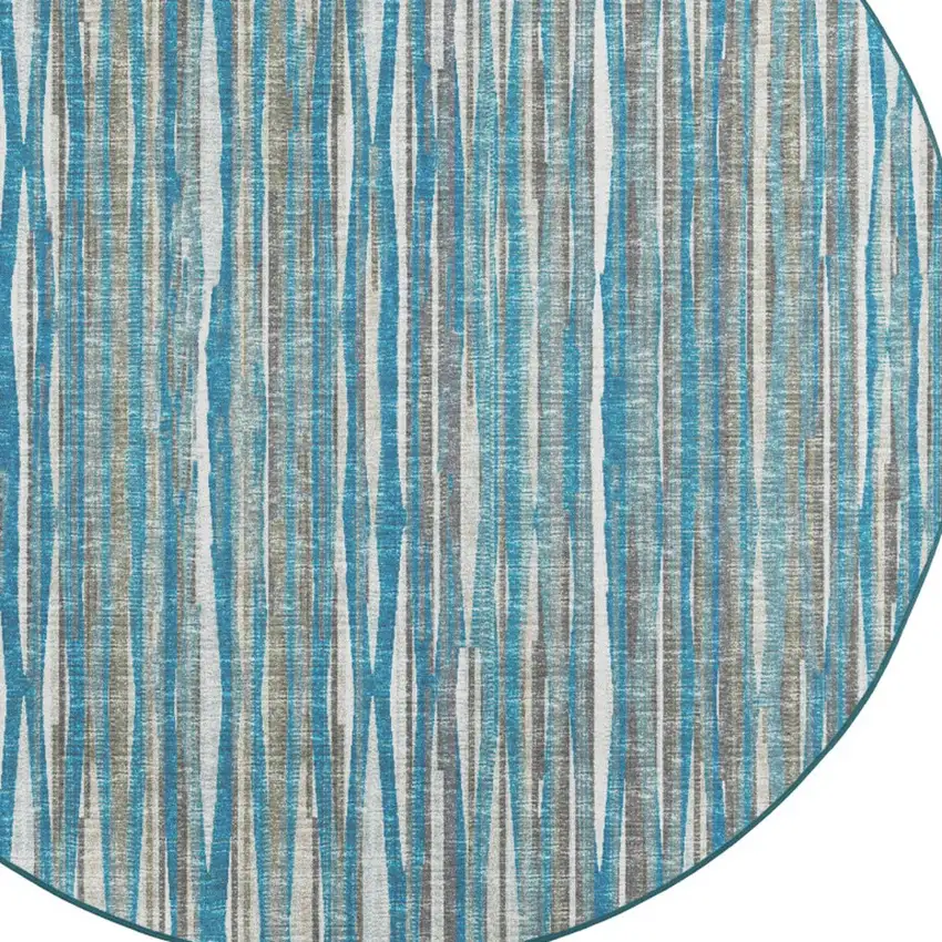 4' Blue Round Ombre Tufted Handmade Area Rug Photo 5